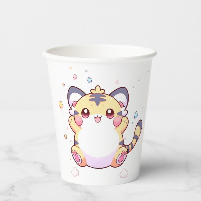 Whimsical Tiger Baby Dusche Pappbecher (Vorderseite)