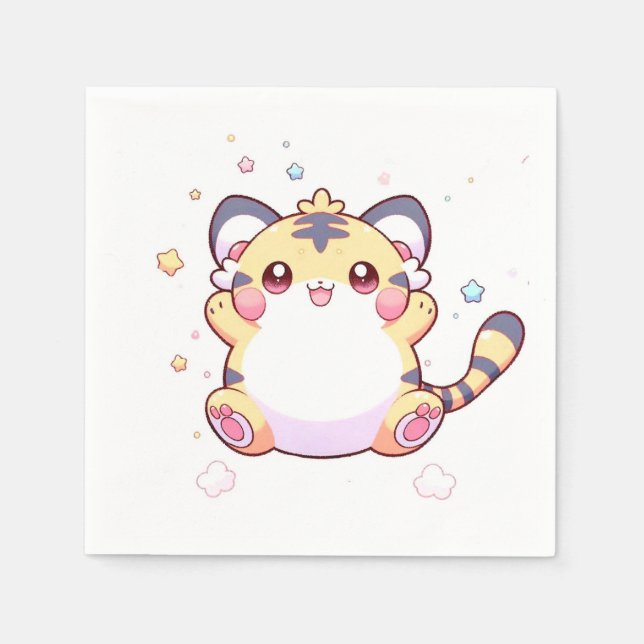 Whimsical Tiger Baby Dusche Serviette (Vorderseite)