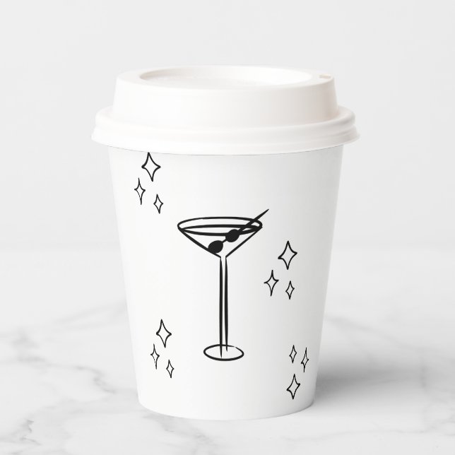 Whimsical Tini Bit Older Martini Geburtstag Pappbecher (Vorderseite)