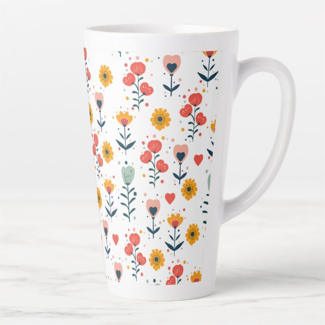 Whimsical Tiny Floral Pattern Tote Bag Milchtasse (Rechts)