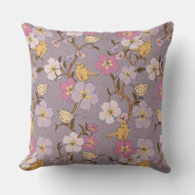 Whimsical Trailing Florals and Birds - Lavendel