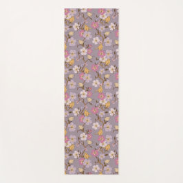 Whimsical Trailing Florals and Birds - Lavendel Yogamatte