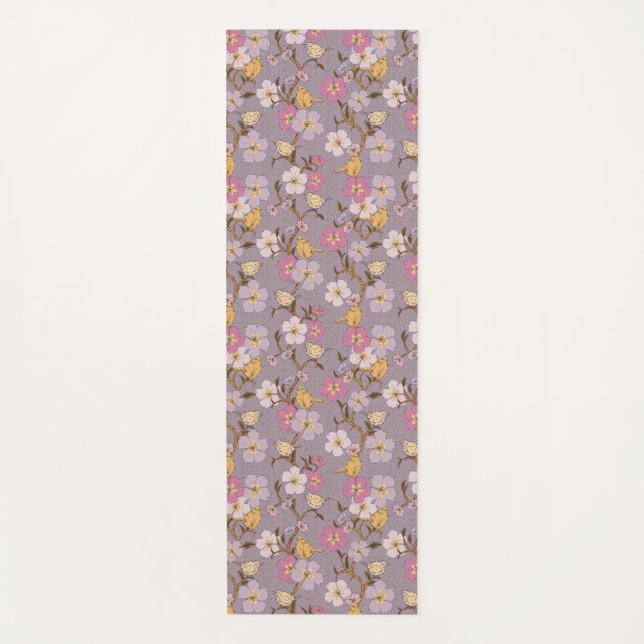 Whimsical Trailing Florals and Birds - Lavendel Yogamatte (Vorderseite)