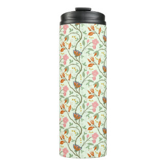 Whimsical Trailing Folk Art Floral Thermosbecher