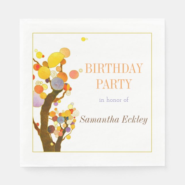 Whimsical Tree Birthday Party Serviette (Vorderseite)