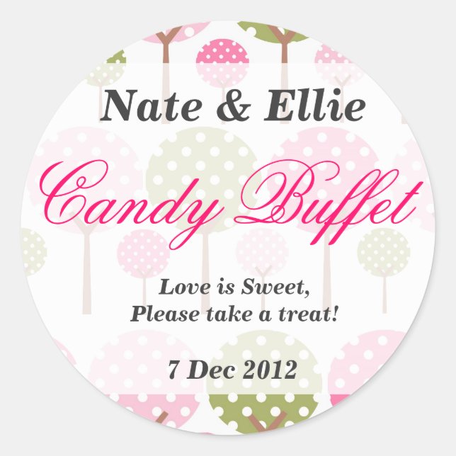 Whimsical Tree Candy Bar Sticker (Vorderseite)