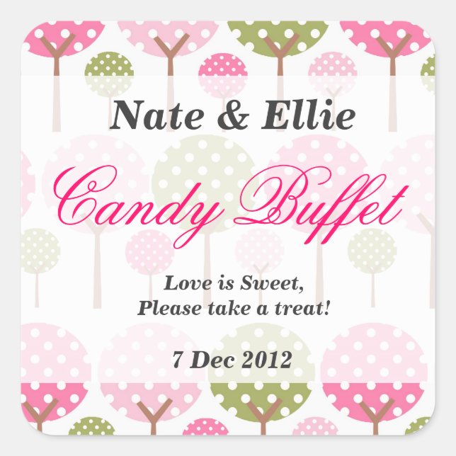 Whimsical Tree Candy Bar Sticker (Vorderseite)