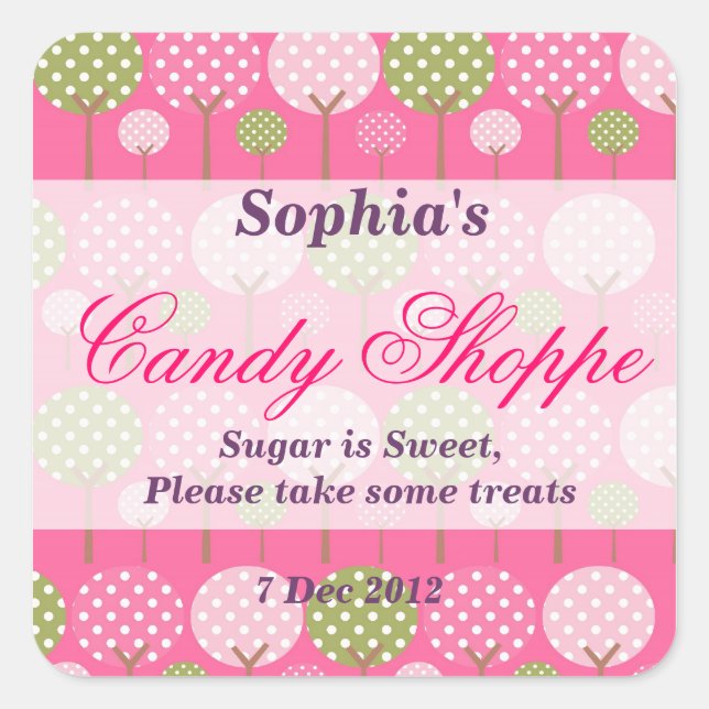 Whimsical Tree Candy Shoppe Sticker (Vorderseite)
