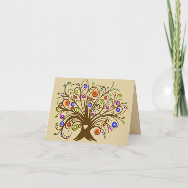 Whimsical Tree Card Dankeskarte (Vorderseite)