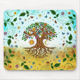 Whimsical Tree of Life - Yggdrasil Mousepad