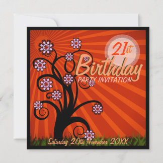 Whimsical Tree Sunshine Age Geburtstag Einladungen