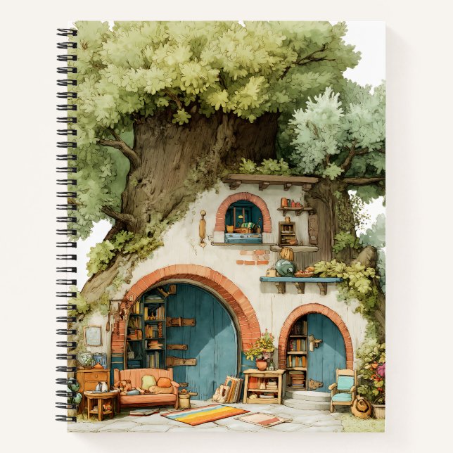 Whimsical Treehouse Dream Notebook Notizbuch (Vorderseite)