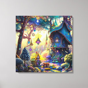 Whimsical Treehouse Leinwand Art