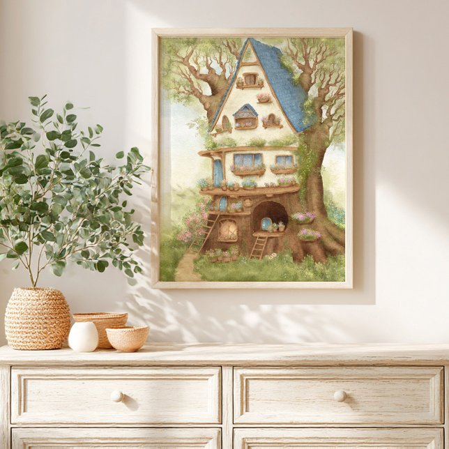  Whimsical Treehouse Storybook kids Poster (Von Creator hochgeladen)