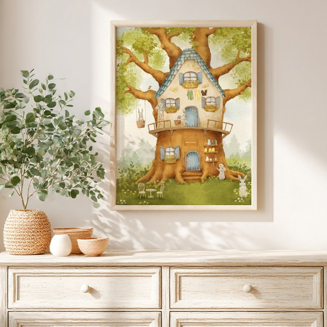  Whimsical Treehouse Storybook Poster kids (Von Creator hochgeladen)