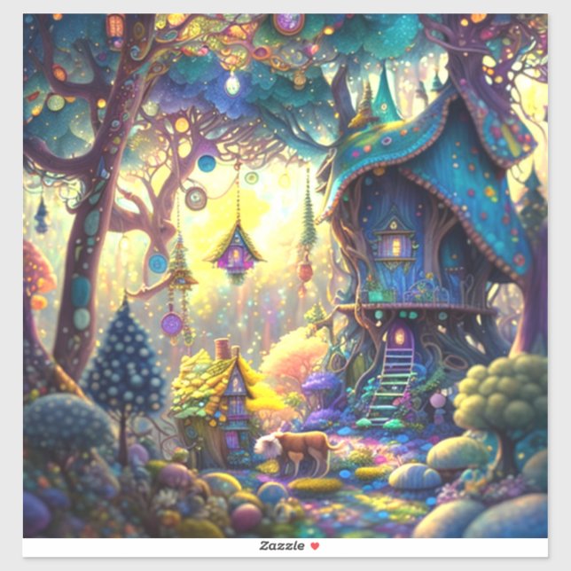Whimsical Treehouse Vinyl Sticker (Blatt)