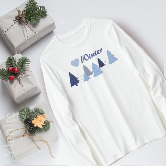 Whimsical Trees Herz Winter  T-Shirt (Von Creator hochgeladen)