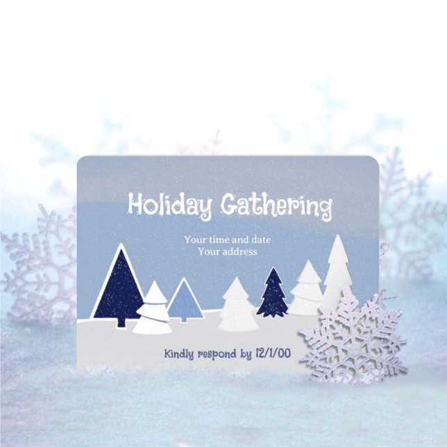 Whimsical Trees in Winter Foil Invitation Folieneinladung (Von Creator hochgeladen)