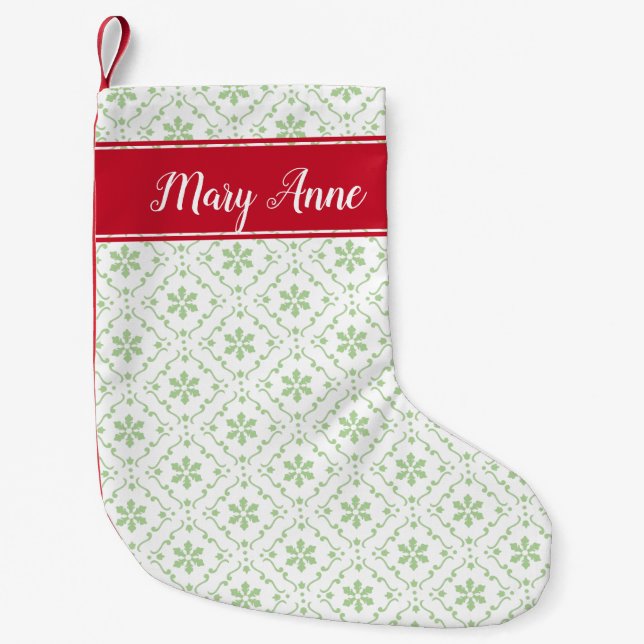Whimsical Trendy Nordic Muster Niedlicher Festivna Kleiner Weihnachtsstrumpf (Vorderseite)