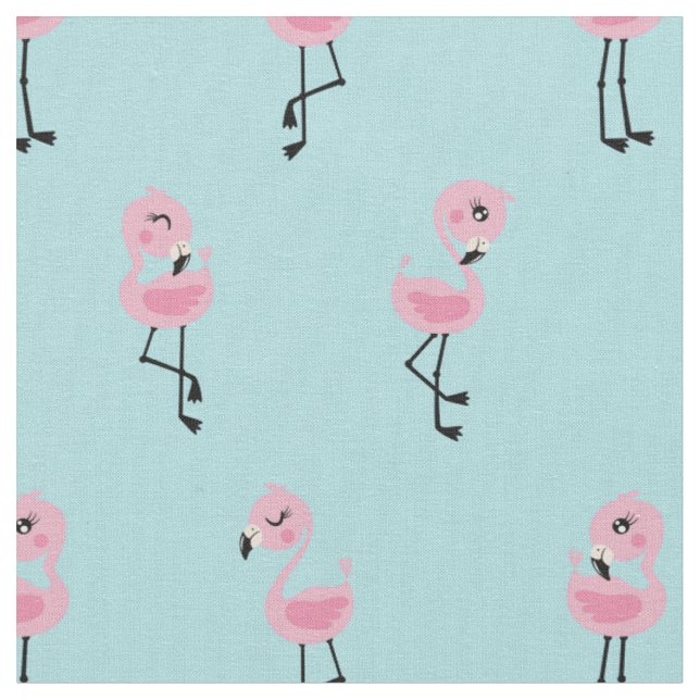 Whimsical tropical flamingos stoff (Nahaufnahme)