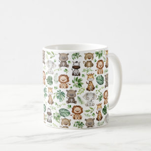 Whimsical Tropical Jungle Safari Wilde Tiere Kaffeetasse