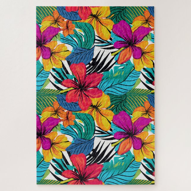 Whimsical Tropical Watercolor Florals (Vertikal)