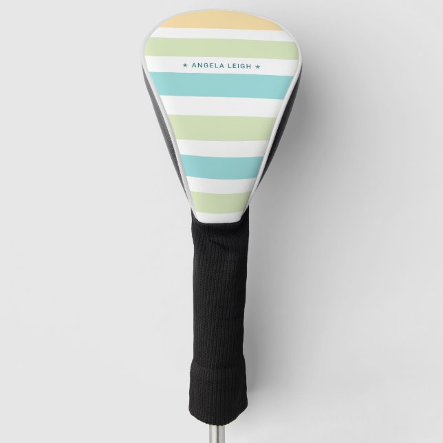 Whimsical Tropics Cabana Streifen Golf Headcover (Vorderseite)