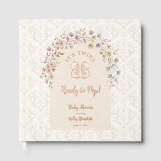 Whimsical Twins Baby Shower Rose Gold LPM26 Gästebuch