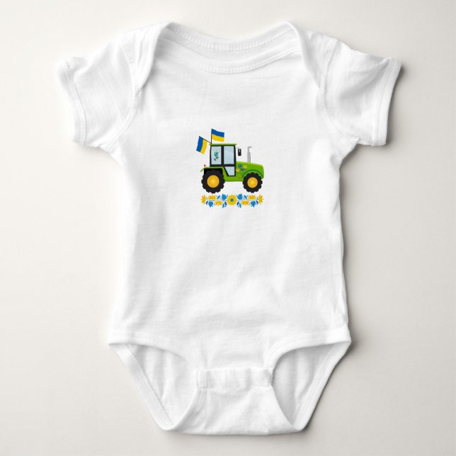 Whimsical Ukraine Traktor Baby Strampler (Vorderseite)