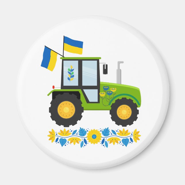Whimsical Ukraine Traktor Magnet (Vorne)