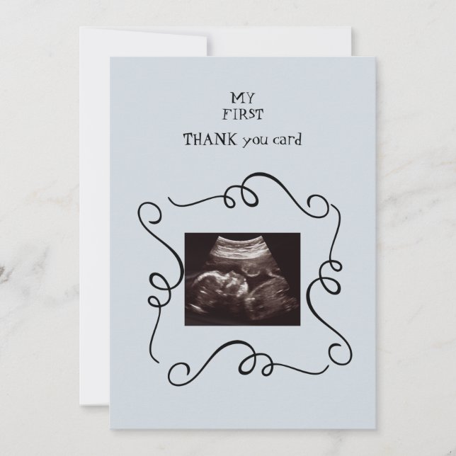 Whimsical Ultrasound Vielen Dank Baby Point-Ansich Dankeskarte (Vorderseite)