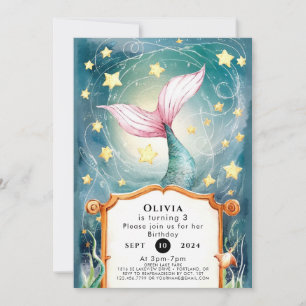 Whimsical Under Sea Mermaid Geburtstag Einladung