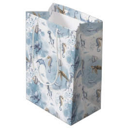 Whimsical Underwater World – Sea Creatures Pattern Mittlere Geschenktüte