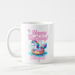 Whimsical Unicorn Donut Niedlich Rainbow Pool Part Kaffeetasse
