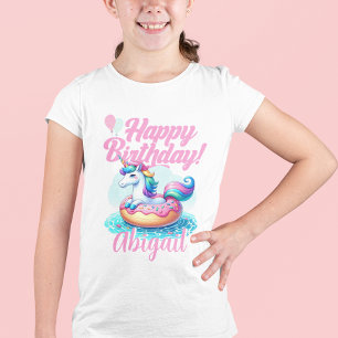 Whimsical Unicorn Donut Niedlich Rainbow Pool Part T-Shirt