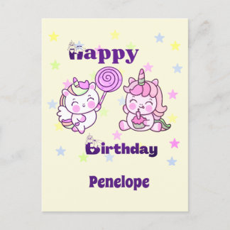 Whimsical Unicorn Geburtstag Delight Postkarte