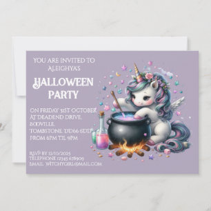 Whimsical Unicorn Halloween-Party Einladung