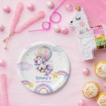 Whimsical Unicorn Heißluftballon Birthday Papa