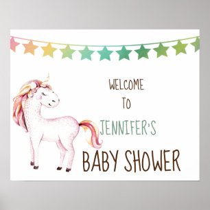 Whimsical Unicorn - individualisierbares Baby Dusc Poster