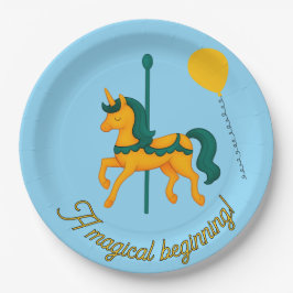 Whimsical Unicorn Kinderdusche/Balloons Pappteller