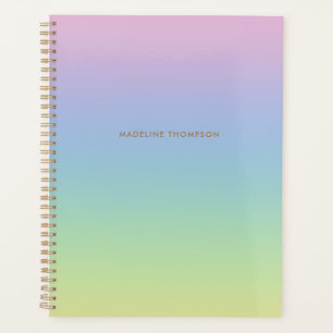 Whimsical Unicorn Rainbow Simple Name Monogram Planer