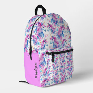 Whimsical Unicorns Niedlich Personalisiert Bedruckter Rucksack