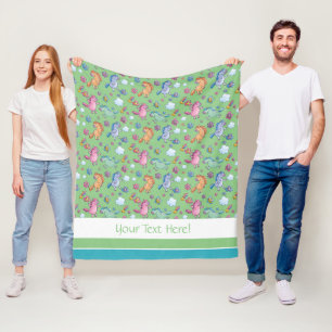 Whimsical Unicorns und Helle Hübsche Blume Fleecedecke