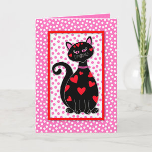 Whimsical Valentine Cat Feiertagskarte
