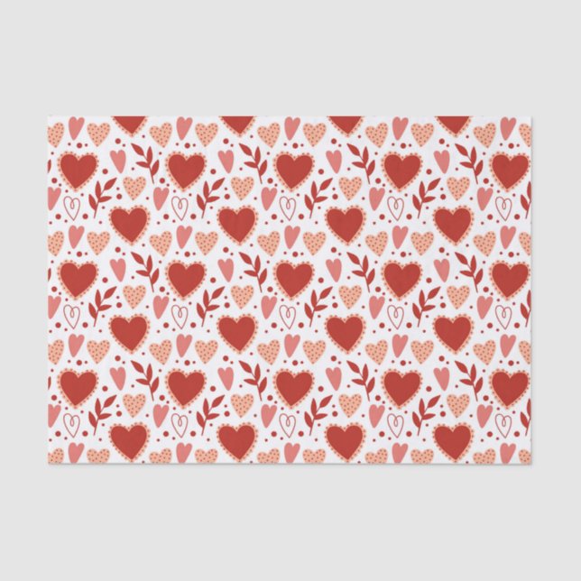 Whimsical Valentine Herzmuster Seidenpapier (Vorderseite)
