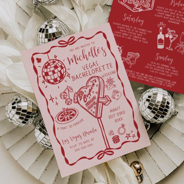 Whimsical Vegas Bachelorette Wochenende Einladung (Von Creator hochgeladen)