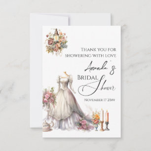 Whimsical Viktorianisch Wedding Dress Brautparty Dankeskarte