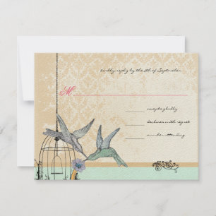 Whimsical Vintag Bird Cage Wedding RSVP
