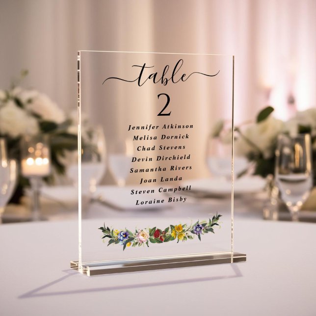 Whimsical Vintag Floral Hochzeitskarte Acrylschild (Von Creator hochgeladen)
