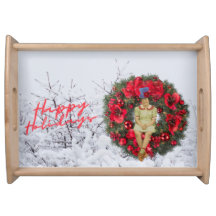 Whimsical Vintag Girl Weihnachtsfeiertag